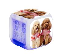 SerendipitousWhisper Cute Dog Digital Alarm Clock Children's LED Night Bedside Alarm Clock Square Illuminated LCD Clock Animals Pattern Wake Up Alarm Clock Gift Birthday Gifts For Kid Adults