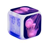 SerendipitousWhisper Jellyfish Alarm Digital Alarm Clock Sea Creatures Illuminated LED Night Glowing Alarm Clock With Light Wake Up Birthday Gifts For Kid Adults
