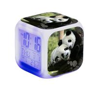 SerendipitousWhisper Panda Digital Alarm Clock Children's LED Night Bedside Alarm Clock Square Illuminated LCD Clock Animals Pattern Wake Up Alarm Clock Gift Birthday Gifts For Kid Adults