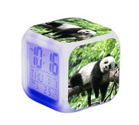 SerendipitousWhisper Panda Digital Alarm Clock Children's LED Night Bedside Alarm Clock Square Illuminated LCD Clock Animals Pattern Wake Up Alarm Clock Gift Birthday Gifts For Kid Adults