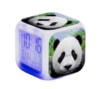 SerendipitousWhisper Panda Digital Alarm Clock Children's LED Night Bedside Alarm Clock Square Illuminated LCD Clock Animals Pattern Wake Up Alarm Clock Gift Birthday Gifts For Kid Adults