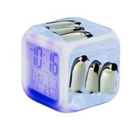 SerendipitousWhisper Penguin Alarm Digital Alarm Clock Illuminated LED Night Glowing Alarm Clock With Light Wake Up Birthday Gifts For Kid Adults