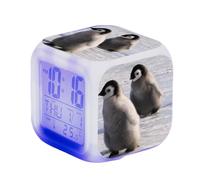 SerendipitousWhisper Penguin Alarm Digital Alarm Clock Illuminated LED Night Glowing Alarm Clock With Light Wake Up Birthday Gifts For Kid Adults