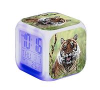SerendipitousWhisper Tiger Alarm Clock Digital Children Illuminated LED Night Light Clock Wake Up Alarm Clock Gift For Boys Girls