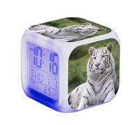 SerendipitousWhisper Tiger Alarm Clock Digital Children Illuminated LED Night Light Clock Wake Up Alarm Clock Gift For Boys Girls