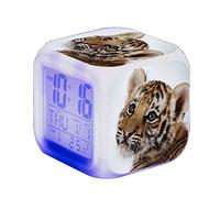 SerendipitousWhisper Tiger Alarm Clock Digital Children Illuminated LED Night Light Clock Wake Up Alarm Clock Gift For Boys Girls