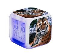 SerendipitousWhisper Tiger Alarm Clock Digital Children Illuminated LED Night Light Clock Wake Up Alarm Clock Gift For Boys Girls