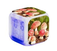 SerendipitousWhisper Wild Mushrooms Alarm Digital Alarm Clock Illuminated LED Night Glowing Alarm Clock With Light Wake Up Birthday Gifts For Kid Adults