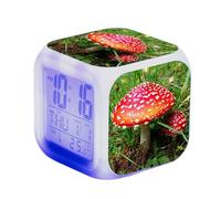 SerendipitousWhisper Wild Mushrooms Alarm Digital Alarm Clock Illuminated LED Night Glowing Alarm Clock With Light Wake Up Birthday Gifts For Kid Adults