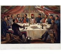 SERENDIPITP Abstract Painting Mural Print Picture Wall Decor Painting a Christmas Dinner on the Heights Before Sevastopol by William Crimea Simpson Vintage Wall Artwork for Home Decor 60x90cm