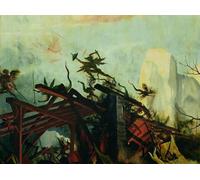 SERENDIPITP Abstract Painting Mural Print Picture Wall Decor Painting Angel Attacking the Devils by Matthias Grünewald Vintage Wall Artwork for Home Decor 60x90cm