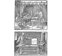 SERENDIPITP Abstract Painting Mural Print Picture Wall Decor Painting Apparatus for Translating Objects Into Two-dimensional Drawings by Albrecht Dürer Vintage Wall Artwork for Home Decor 60x90cm