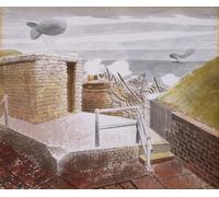 SERENDIPITP Abstract Painting Mural Print Picture Wall Decor Painting Coastal Defences October by Eric Ravilious Vintage Wall Artwork for Home Decor 60x90cm