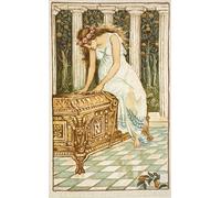 SERENDIPITP Abstract Painting Mural Print Picture Wall Decor Painting Desires to Open the Box Illustration by Walter Crane Vintage Wall Artwork for Home Decor 60x90cm