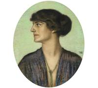 SERENDIPITP Abstract Painting Mural Print Picture Wall Decor Painting Einer Dame Im Profil by Von Stuck Vintage Wall Artwork for Home Decor 60x90cm