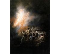 SERENDIPITP Abstract Painting Mural Print Picture Wall Decor Painting Fire At Night by Francisco De Goya Vintage Wall Artwork for Home Decor 60x90cm