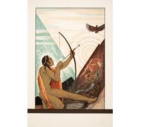 SERENDIPITP Abstract Painting Mural Print Picture Wall Decor Painting Heracles Shooting the Bird From Prométhée Enchaîné by Francois Louis Schmied Vintage Wall Artwork for Home Decor 60x90cm