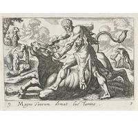 SERENDIPITP Abstract Painting Mural Print Picture Wall Decor Painting Hercules in Combat with Acheloüs by Simon Frisius Vintage Wall Artwork for Home Decor 60x90cm