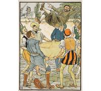 SERENDIPITP Abstract Painting Mural Print Picture Wall Decor Painting How Sancho Paid the Reckoning Illustration by Walter Crane Vintage Wall Artwork for Home Decor 60x90cm