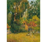 SERENDIPITP Abstract Painting Mural Print Picture Wall Decor Painting Huts Under the Trees by Paul Gauguin Vintage Wall Artwork for Home Decor 60x90cm
