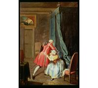 SERENDIPITP Abstract Painting Mural Print Picture Wall Decor Painting Interior of a Bedchamber with a Couple Cavorting by Cornelis Troost Vintage Wall Artwork for Home Decor 60x90cm