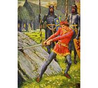 SERENDIPITP Abstract Painting Mural Print Picture Wall Decor Painting King Arthur Pulls the Sword From the Stone by Walter Crane Vintage Wall Artwork for Home Decor 60x90cm