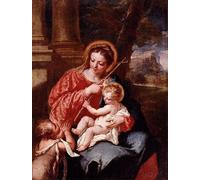 SERENDIPITP Abstract Painting Mural Print Picture Wall Decor Painting Lady and Child with Saint John the Baptist by Antonio Guardi Vintage Wall Artwork for Home Decor 60x90cm