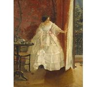 SERENDIPITP Abstract Painting Mural Print Picture Wall Decor Painting Lady At a Window Feeding Birds by Alfred Emile Stevens Vintage Wall Artwork for Home Decor 60x90cm