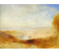 SERENDIPITP Abstract Painting Mural Print Picture Wall Decor Painting Landscape with a River and a Bay in the Background by Mallord William Turner Vintage Wall Artwork for Home Decor 60x90cm