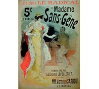 SERENDIPITP Abstract Painting Mural Print Picture Wall Decor Painting Madame Sans Gene in Le Radical by Jules Cheret Vintage Wall Artwork for Home Decor 60x90cm