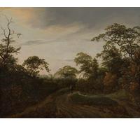 SERENDIPITP Abstract Painting Mural Print Picture Wall Decor Painting Path in a Forest Landscape At Twilight by Jacob Van Ruisdael Vintage Wall Artwork for Home Decor 60x90cm