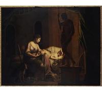 SERENDIPITP Abstract Painting Mural Print Picture Wall Decor Painting Penelope Unravelling Her Web by Wright of Derby Vintage Wall Artwork for Home Decor 60x90cm