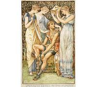 SERENDIPITP Abstract Painting Mural Print Picture Wall Decor Painting Perseus Armed by the Nymphs Illustration by Walter Crane Vintage Wall Artwork for Home Decor 60x90cm