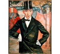 SERENDIPITP Abstract Painting Mural Print Picture Wall Decor Painting Portrait of the Artist and Photographer Miron Sherling by Boris Dmitrievich Grigoriev Vintage Wall Artwork for Home Decor 60x90cm