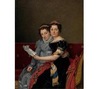 SERENDIPITP Abstract Painting Mural Print Picture Wall Decor Painting Portrait of the Sisters Zenaide and Charlotte Bonaparte by Jacques Louis David Vintage Wall Artwork for Home Decor 60x90cm