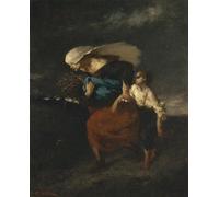 SERENDIPITP Abstract Painting Mural Print Picture Wall Decor Painting Retreat From the Storm by Jean Francois Millets Vintage Wall Artwork for Home Decor 60x90cm