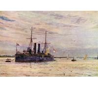 SERENDIPITP Abstract Painting Mural Print Picture Wall Decor Painting Second Class Cruiser of the Naval Defence Act Era Now Converted Into a Mine-layer for Home Decor 60x90cm