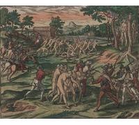 SERENDIPITP Abstract Painting Mural Print Picture Wall Decor Painting Slaves Attempt to Overcome Their Spanish Owners by Theodore De Bry Vintage Wall Artwork for Home Decor 60x90cm