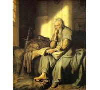 SERENDIPITP Abstract Painting Mural Print Picture Wall Decor Painting St. paul in prison by Rembrandt van Rijn Vintage Wall Artwork for Home Decor 60x90cm