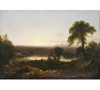 SERENDIPITP Abstract Painting Mural Print Picture Wall Decor Painting Summer Twilight a Recollection of a Scene in New by Thomas Cole Vintage Wall Artwork for Home Decor 60x90cm