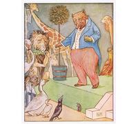SERENDIPITP Abstract Painting Mural Print Picture Wall Decor Painting the Animal Sang a Sentimental Air by Leonard Leslie Brooke Vintage Wall Artwork for Home Decor 60x90cm