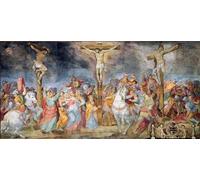 SERENDIPITP Abstract Painting Mural Print Picture Wall Decor Painting the Crucifixion Inri Inscription on the Cross by Battista Ricci Vintage Wall Artwork for Home Decor 60x90cm