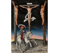 SERENDIPITP Abstract Painting Mural Print Picture Wall Decor Painting the Crucifixion with the Converted Centurion by Lucas Cranach the Elder Vintage Wall Artwork for Home Decor 60x90cm