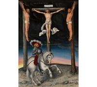 SERENDIPITP Abstract Painting Mural Print Picture Wall Decor Painting the Crucifixion with the Converted Centurion by Lucas the Elder Cranach Vintage Wall Artwork for Home Decor 60x90cm