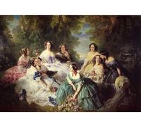 SERENDIPITP Abstract Painting Mural Print Picture Wall Decor Painting The Empress Eugenie Surrounded by her Ladies in Waiting Winterhalter Vintage Wall Artwork for Home Decor 60x90cm