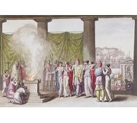 SERENDIPITP Abstract Painting Mural Print Picture Wall Decor Painting the Family of Priam After the Departure of Hector From Ancient Or Modern Costume by Angelo Monticelli for Home Decor 60x90cm