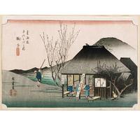 SERENDIPITP Abstract Painting Mural Print Picture Wall Decor Painting the Famous Teahouse At Mariko by Utagawa Hiroshige Vintage Wall Artwork for Home Decor 60x90cm
