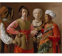 SERENDIPITP Abstract Painting Mural Print Picture Wall Decor Painting the Fortune Teller by Georges De La Tour Vintage Wall Artwork for Home Decor 60x90cm