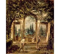 SERENDIPITP Abstract Painting Mural Print Picture Wall Decor Painting the Gardens of the Villa Medici Inby Diego Velázquez Vintage Wall Artwork for Home Decor 60x90cm