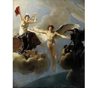 SERENDIPITP Abstract Painting Mural Print Picture Wall Decor Painting the Genius of France Between Liberty by Jean-baptiste Regnault Vintage Wall Artwork for Home Decor 60x90cm